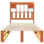 vidaXL Lit bibliothèque sans matelas cire marron 90x200 cm pin massif