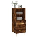 vidaXL Buffet Chêne fumé 34 5x34x90 cm Bois d'ingénierie