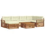 vidaXL Ensemble de canapés d'extérieur 7 pc Naturel et Crème
