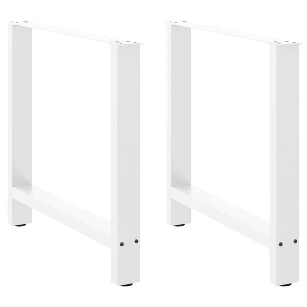 vidaXL Pieds de table à manger Blanc 2 pièces 70 x (72-73) cm Acier