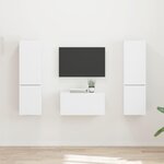 vidaXL Ensemble meuble TV 5 Pièces Blanc Bois d'ingénierie
