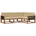 vidaXL Ensemble de canapés d'extérieur 4 pc Naturel et Beige