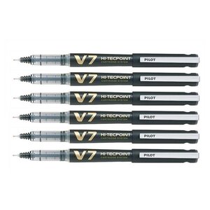 Roller Rechargeable Hi-TechPoint V7 Begreen Pointe Moyenne Encre liquide Noir x 6 PILOT