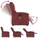 vidaXL Fauteuil inclinable de massage électrique rouge bordeaux