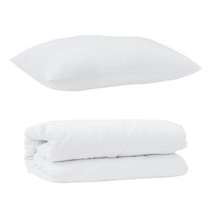vidaXL Duvet avec Oreiller 2 Pièces Blanc 135 x 220 cm Microfibre