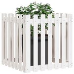 vidaXL Jardinière avec design de clôture blanc 70x70x70 cm pin massif