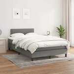 vidaXL Sommier à lattes de lit avec matelas gris foncé 120x190cm tissu