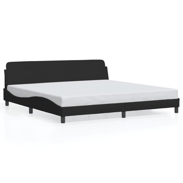 vidaXL Cadre de lit Dover noir 200x200 cm tissu