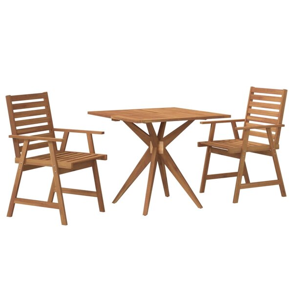 vidaXL Ensemble à manger de jardin 3 Pièces Bois d'acacia solide