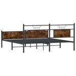 vidaXL Cadre de lit en métal sans matelas chêne fumé 180x200 cm