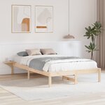 vidaXL Cadre de lit avec tables de chevet Marron Marron