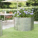vidaXL Lit surélevé de jardin Acier enduit de poudre Argenté