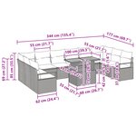 vidaXL Ensemble de Canapé de Jardin de 11 pièces avec Coussins Gris Poly Rattan Acacia