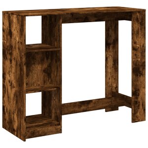 vidaXL Table de bar avec étagère chêne fumé bois d'ingénierie