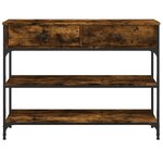 vidaXL Table console chêne fumé 100x25x75 cm bois d'ingénierie