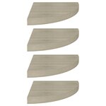 vidaXL Étagères d'angle flottantes 4 Pièces chêne 35x35x3 8 cm MDF