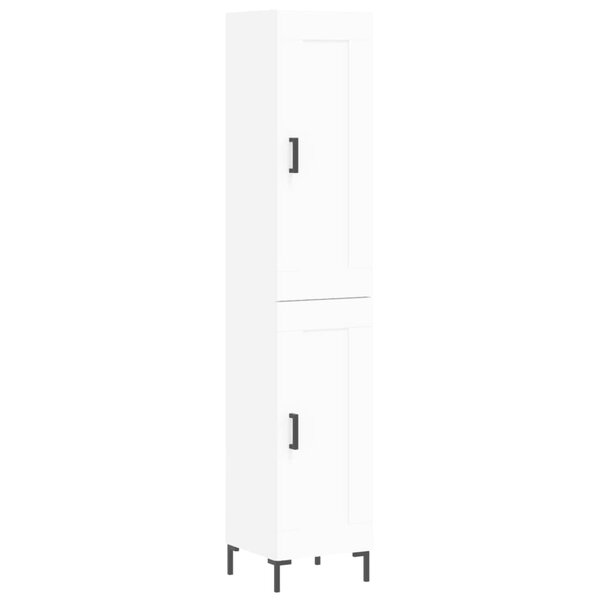 vidaXL Buffet haut Blanc 34 5x34x180 cm Bois d'ingénierie