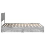 vidaXL Lit de Rangement Gris béton 150 x 200 cm Bois d'ingénierie
