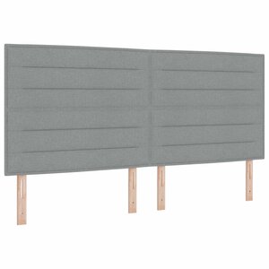 vidaXL Tête de lit LED avec bandes LED Gris clair 200 cm tissu