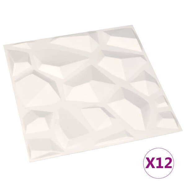 vidaXL Panneaux muraux 3D 12 Pièces 0 5x0 5 m 3 m²