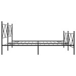 vidaXL Cadre de lit métal sans matelas avec pied de lit noir 193x203cm