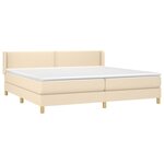 vidaXL Sommier à lattes de lit avec matelas Crème 200x200 cm Tissu
