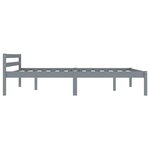 vidaXL Cadre de lit Gris Bois de pin massif 140x200 cm