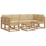 vidaXL Ensemble de canapés d'extérieur 7 pc Blanc et Beige