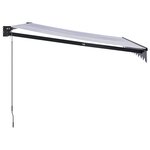vidaXL Auvent rétractable bleu et blanc 3x2 5 m tissu et aluminium