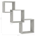 vidaXL Étagères murales cubiques gris béton 68x15x68cm bois ingénierie