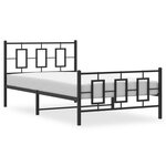 vidaXL Cadre de lit métal sans matelas avec pied de lit noir 107x203cm