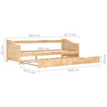 vidaXL Cadre de lit extensible Bois de pin 90x200 cm