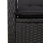 vidaXL Ensemble à manger de jardin 9Pièces coussins noir résine tressée