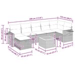 vidaXL Salon de jardin 8 Pièces avec coussins noir résine tressée