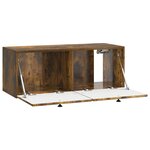 vidaXL Meuble TV mural 78 5 x 31 x 30 cm Chêne fumé Bois d'ingénierie