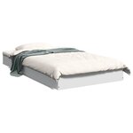 vidaXL Cadre de lit sans matelas blanc 100x200 cm bois d'ingénierie