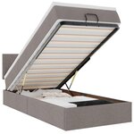 vidaXL Cadre de lit ottoman avec matelas taupe 80x200 cm tissu
