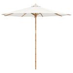 vidaXL Parasol de jardin Ø 270 x 260 cm Bambou Rond Crème blanc