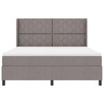 vidaXL Lit à ressorts avec matelas Taupe 180 x 200 cm tissu