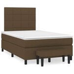 vidaXL Sommier à lattes de lit et matelas marron foncé 120x190cm tissu