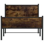 vidaXL Cadre de lit en métal sans matelas chêne fumé 100x200 cm