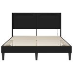 vidaXL Cadre de lit avec bandes LED Noir 160 x 200 cm Simili cuir
