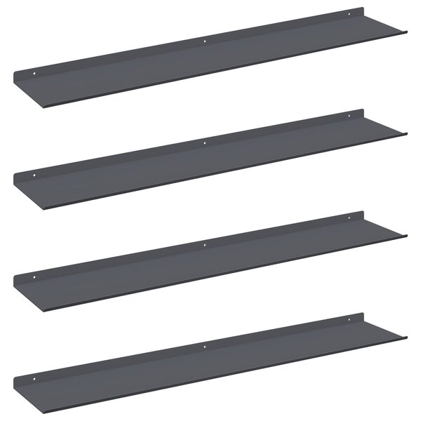 vidaXL Étagère flottante 4 Pièces Anthracite 100 x 18 x 2 5 cm Acier