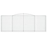 vidaXL Paniers à gabions arqués 2 Pièces 400x50x140/160 cm Fer galvanisé