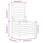 vidaXL Repose-pied de jardin 62x63 5x53 5 cm bois de pin imprégné