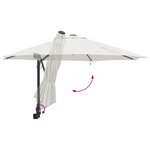 vidaXL Parasol Mural avec LEDs Sable 248 cm