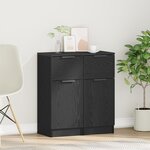 vidaXL Buffet noir chêne 30x30x70 cm MDF