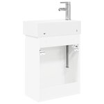 vidaXL Meuble de salle de bain avec robinet Blanc 45 5 x 22 5 x 84 cm