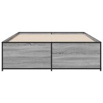 vidaXL Cadre de lit sonoma gris 140x190 cm bois d'ingénierie et métal