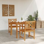 Ensemble de salle à manger de jardin 3 pièces en bois massif d'acacia